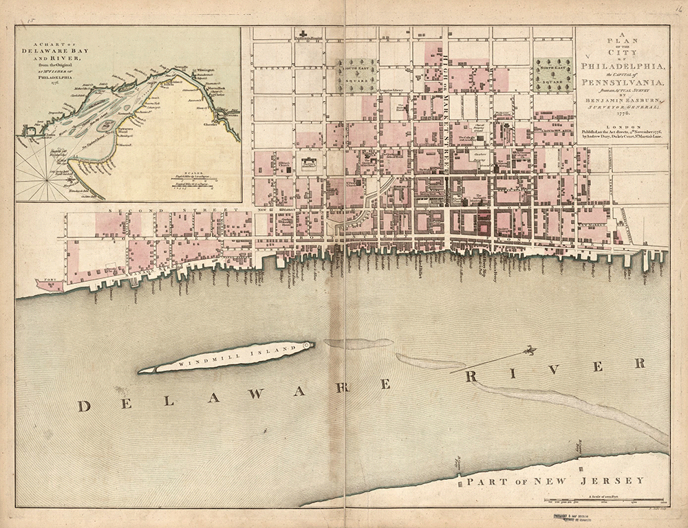 Map of Philadelphia in 1776 - The American Founding